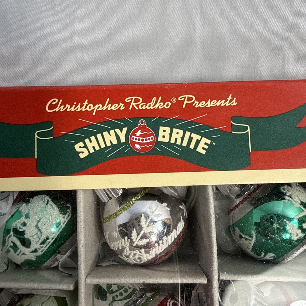 Christopher Radko Shiny Brite 25 Glass Christmas Ornaments Vintage 1940s Design - Picture 3 of 12